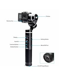 Feiyu G6 cardán manual de 3 ejes a prueba de salpicaduras versión actualizada de G5 para la sesión de GoPro Hero 6 5 4 3, Sony RX0, Yi Cam 4K, cámaras de acción AEE de tamaño similar con EACHSHOT Mini trípode