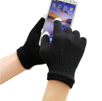 ONX3® Huawei Honor Holly (Schwarz) Universal Unisex One Size Winter Touchscreen Handschuhe für Alle Smartphones/Tablets