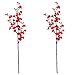 Sunm Boutique 2 Pack Plum Blossom Artificial Flowers Simulation Flower Table Decoration Accessories Party Beach Theme Decorations (Red, Pack of 2)