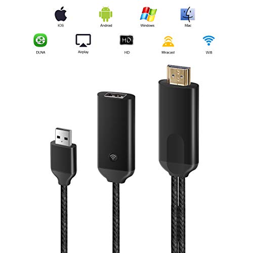 QianWei Wireless Display Adapter 2.4GHz WiFi Dongle HDMI Display Adapter 1080P HD Unterstützung DLNA/Airplay / Miracast für MacBook/Android / Windows 8.1/10 / iPhone/iPad