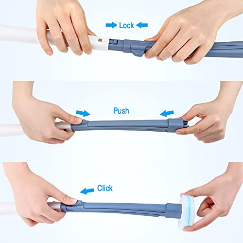 LEPO Toilet Brush Wand, 8PCS Disposable Toilet Wand Refills, Toilet Scrubber Starter Kit with 8PCS Disposable Toilet Brush Sponges for Bathroom Toilet