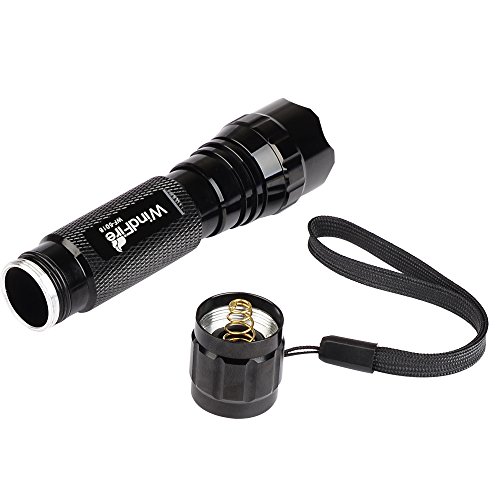 WINDFIRE Tactical Flashlight Cree Xm-l T6 Led 1200 lm 3.7-18V 1 Mode Light Tactical Flashlight Torch with Pressure Switch/Tactical Switch and 45°Side Picatinny Mount Rail Offset Ring Side Mount - Thumbnail 4