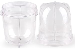 Veterger Replacement Parts Short Cups,Compatible with Original Magic Bullet Blender Juicer MB1001 250W (2 Pack)