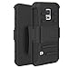 zenic Galaxy S5 Case, (TM) Hybrid Dual Layer Armor Defender Full-Body Protective Case Cover with Kickstand & Belt Clip Holster Combo for Samsung Galaxy S5 i9600 Case (Black)