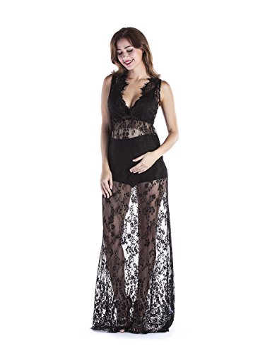 Yomoko Sexy Deep V Neck Long Sleeve Lace Beach Dress | Desertcart Gambia