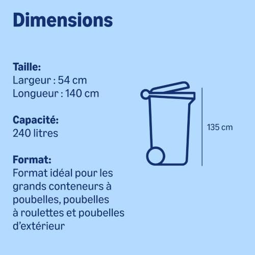 Sacs pour Poubelles à Roulettes (Dessus Plat) 30 x 240litres