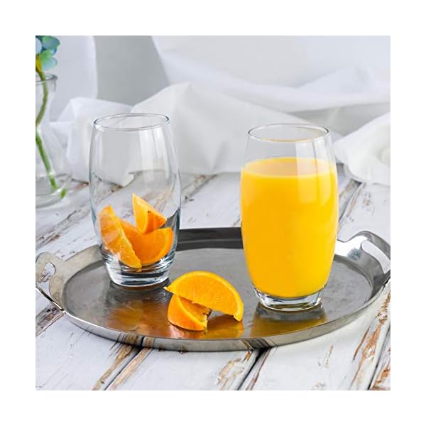 Argon-Tableware-Tondo-WaterJuice-Hiball-Glasses-Gift-Box-Of-6-Glasses-510ml-18oz 6x 510ml Hiball Glasses - 'Tondo' Range - Modern Highball Cocktail Juice Water Tall Drinking Tumblers - Dishwasher Safe…