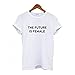 Bestag Womens THE FUTURE IS FEMALE Letter Printed Feminism Loose T Shirt Tops (Small, White)