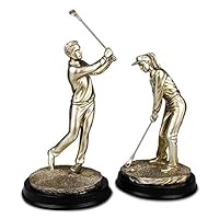 LC_Kwn Man and Woman Golf Statue Resin Art Sculpture Artwork Home Cabinet Decor Creative Figurines Desktop Ornaments
