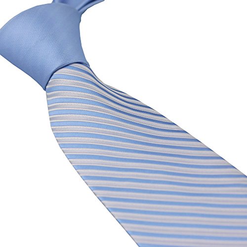 Coachella Ties Solid Color Knot Contrast Diagonal Stripes Necktie Formal Tie 8.5cm (Blue)
