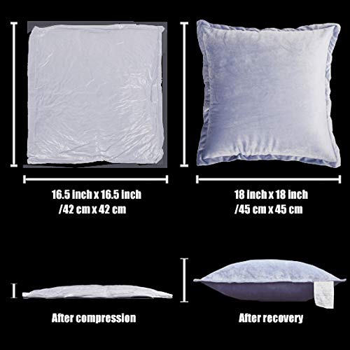 Edow Velvet Throw Pillows (Set of 2), Soft Fluffy Down Alternative Polyester Stuffing Decorative Pillows for Home Decor, Sofa, Couch, Bed, Office and Car. (Black, 18x18) - Thumbnail 2