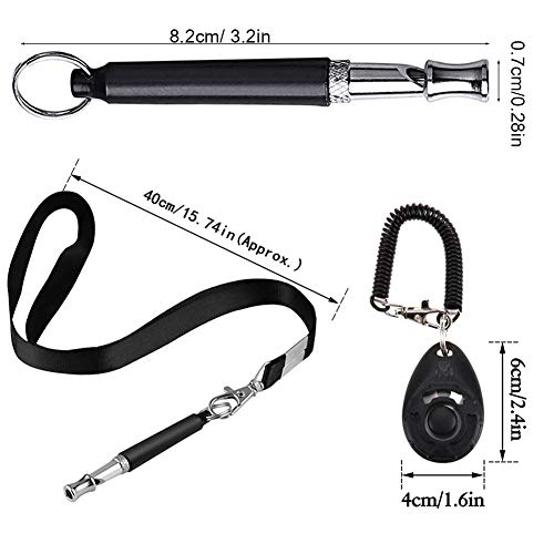 HONG111Pet Training Set Upgrade Version Dog Training Clicker with Dog Whistle Professional, Free Dog Clicker Wristband, Dog Lanyard (6 Pack)