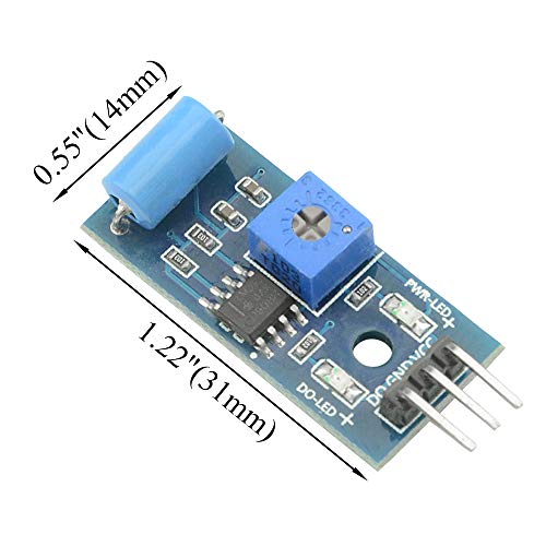 XLX 10PCS Vibration Sensor Module Normally Closed SW-420 Vibration Switch Alarm Sensor Module Highly Sensitive High Efficient for Arduino - Thumbnail 2