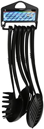 Matsuta 6 Piece Everday Essentials Nylon Kitchen Tool and Gadget Set, Black