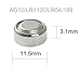 LR1130 LR54 AG10 189 389 1.5V Button Coin Cell for Ornaments Light Electronic Toys thermometers 20pcs