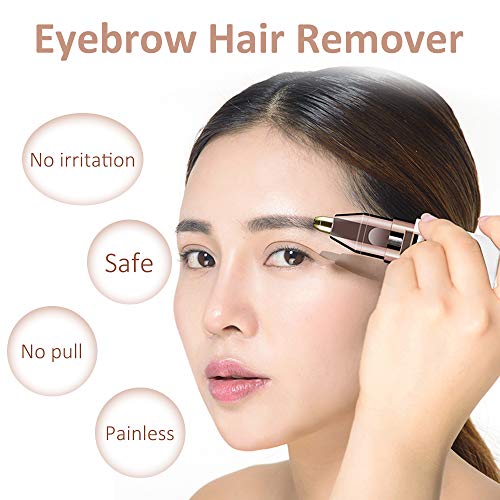 Facial Hair Remover Eyebrow Trimmer for Women, WanderLand 2 in 1 USB Rechargable Painless Hair Trimmer Epilators Electric Shaver