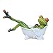 3D Creative Frog Figurine, Red Eyed Tree Frog Lying in The Bathtub, Novelty Frog Collectibles Funny Decor for Bathroom Home Desk