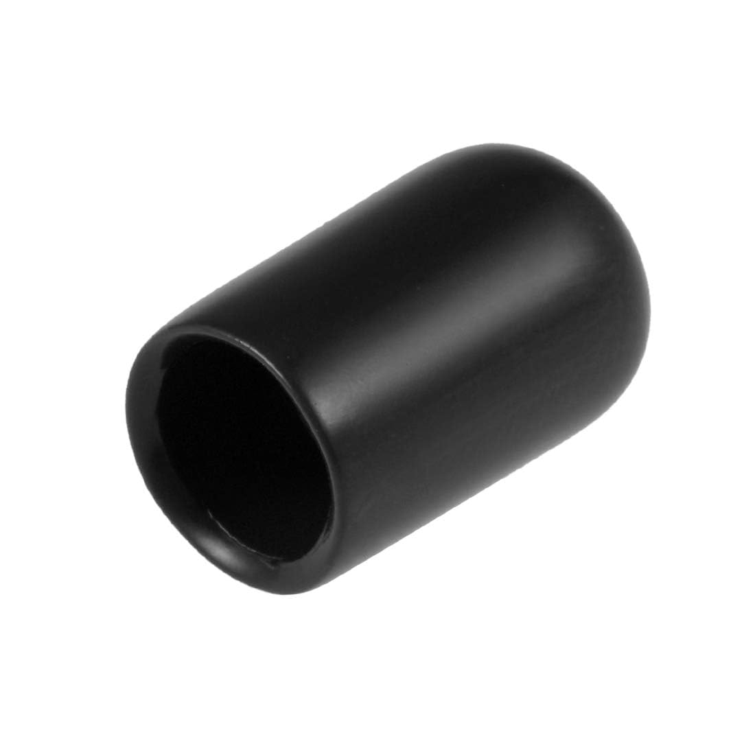 TA-VIGOR 200Pcs Rubber End Caps, 7mm ID Round Flexible Screw End Caps Thread Protectors, Black Vinyl Bolt Covers Rubber Covers for Screws, Tubes, Cables, Wires, etc