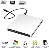 External CD Drive, Auelek Ultra Slim External DVD Drive USB 3.0, Portable CD/DVD-RW Optical Drive Writer Burner High Speed Data Transfer for Laptop/Desktop/Macbook and Win 10/8/7/XP/Vista
