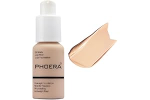 MEIFEN PHOERA Foundation, Flawless Soft Matte Liquid Foundation 24 HR Oil Control Concealer Foundation Makeup. (1 Pcs-102- Nude)
