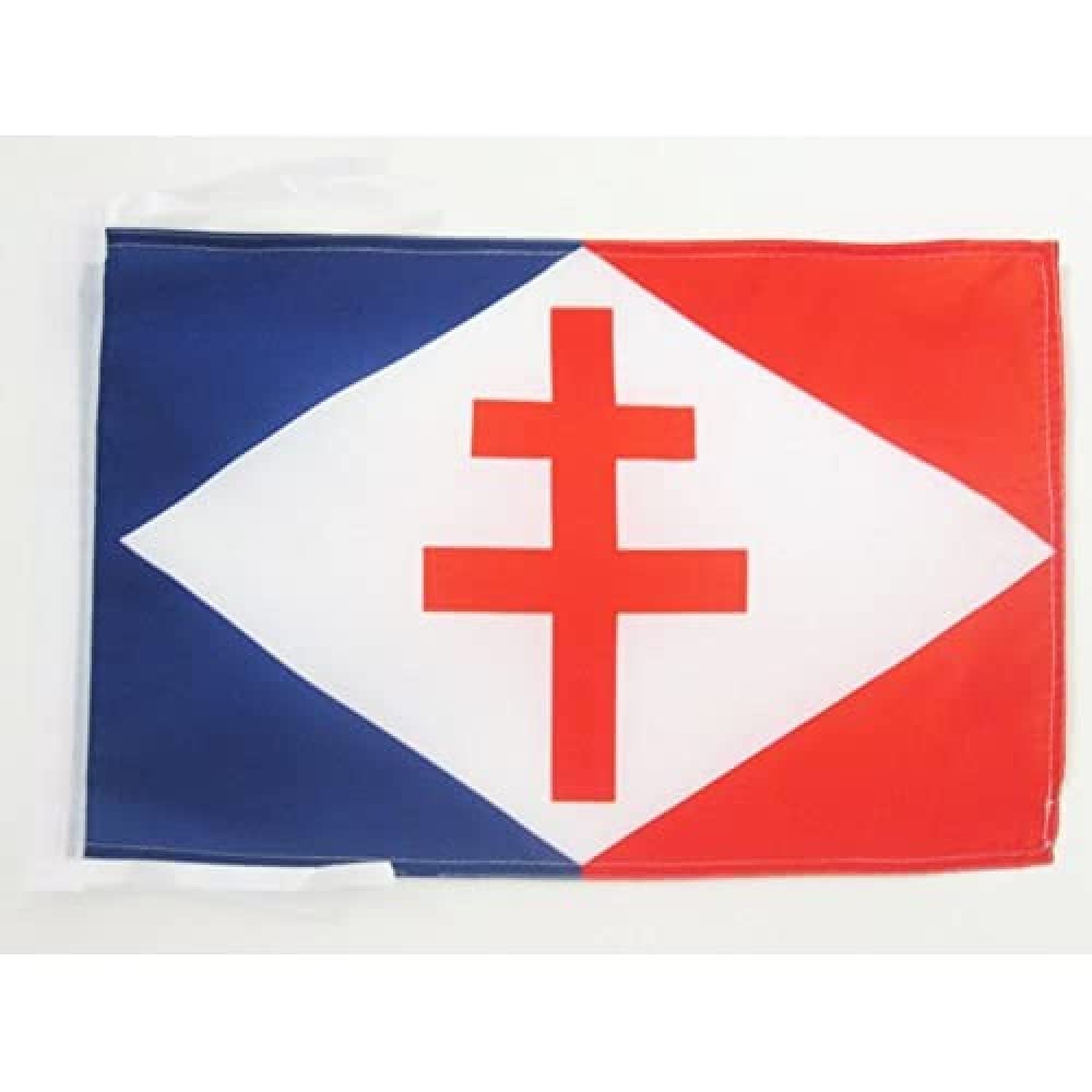 AZ FLAG - Free French Naval Forces Flag - 18'' x 12'' - 100% Polyester Forces of France Small Banner with Two Cords - Fade Resistant - Vivid Colors - 18x12 in - 45x30 Cm — image 1