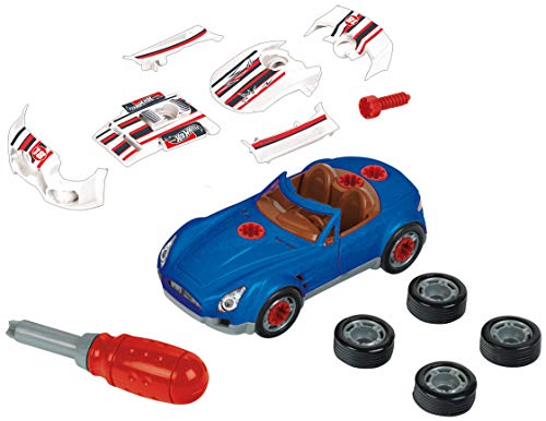 Theo Klein 8010 Hot Wheels Car-Tuning-Set I Konstruktionsspielzeug: Auto mit Schraubendreher, 6-tlg. Tuning-Zubehör und… – Bild 3