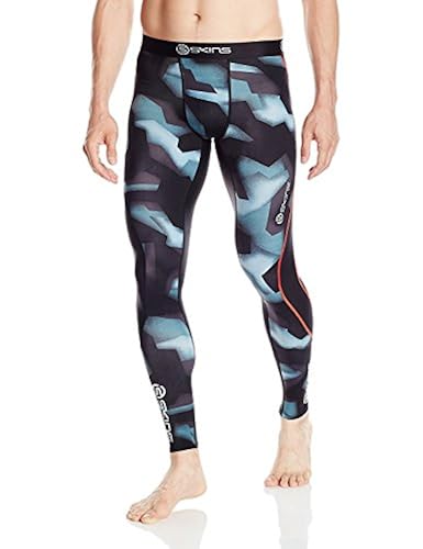 Skins Men's DNAmic Compression Long Tights, Glitch Camo, Large in