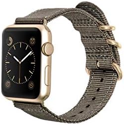 MONOWEAR mwnlga22posi – Nylon Strap with Stainless Steel Clasp bright for Apple Watch 42 mm