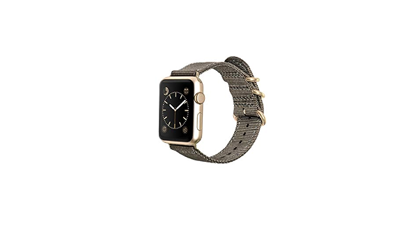 Monowear Nylon Watch Band Compatible with Apple Watch (42MM/44MM, Black  with Series 3/4 Gold Adapter): Smartwatch Replacement Bands: Amazon.com.au