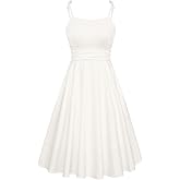 Belle Poque 2026 Summer Dress for Women Spaghetti Strap Flowy Midi Beach Sundress Vintage Wedding Guest Cocktail Dress