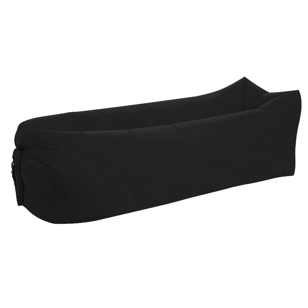 Local Makes A Comeback Outdoor Beach Inflatable Bed Portable Waterproof Leak Proof Folded in a Quick Inflatable Sofa (Black)