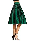 ROMWE Women's High Waisted Pleated Vintage Skirt A-Line Midi Skirt