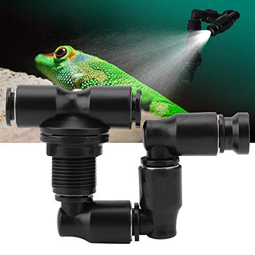 Pssopp Reptiles Fogger Mist Sprinkler Adjustable Reptile Forest Super Fogger Mist System Black Pet Cooling System for Rainforest Tank