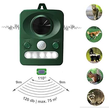 Repelente de Gatos, Repelente Ultrasónico para Animales, para Exterior, Resistente al Agua.