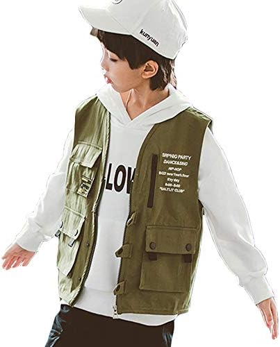 Manatsulife 子供 キッズ ベスト ミリタリー 着るだけで即お洒落上級者 親子お揃い ジュニア ダンス ヒップホップ オシャレ Manatsulife 子供 キッズ ベスト ミリタリー 着るだけで即お洒落上級者 親子お揃い ジュニア ダンス ヒップホップ オシャレ