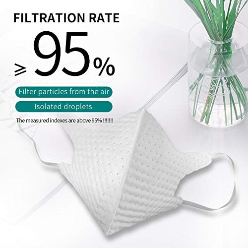 Goldenlight KN95 Masks without Breathing Valve for Air Pollution - Anti Dust, Exhaust Gas, Smoke, Smog, Pollen, Fumes, Anti-fog Masks for Men Women (5pcs)