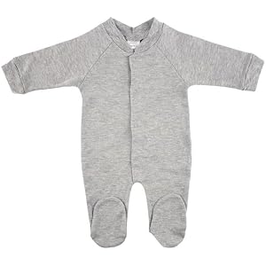 Bambini Baby Footed Sleeper Pajama – Soft Heather Grey Sleep & Play for Newborn Infants, Long Sleeve Closed-Toe Footie, Mediu