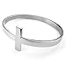 KONOV Mens Womens Stainless Steel Bracelet, Cross Cuff Bangle, Silver
