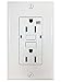BYBON 15AMP Duplex Self-Test Tamper Resistant & Weather Resistant (TR/WR) GFCI Receptacle Outlet,Two LED Light Indicator,Wallplate and screws included,White,UL 2015 (1 PACK)