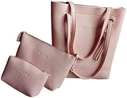 ❤️ Clearance 3Pcs High Capacity Fashion Women Tassels Leather Handbag Shoulder Bag Crossbody Bag Clutch Wallet Duseedik