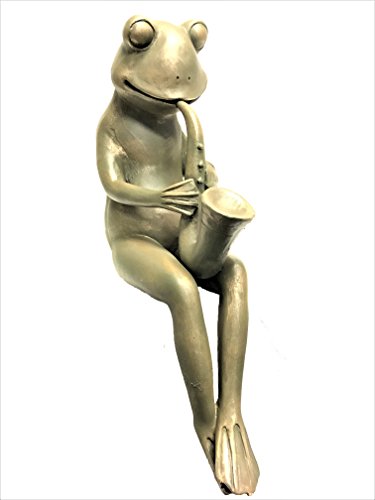 Continental Art Center CAC14620B Polyresin Frog Playing a Saxophone Garden Statue - Thumbnail 4