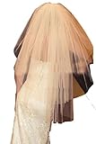 Love Dress 1.5m Length White and Ivory Bridal Veils with Comb (White)