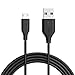 Anker Powerline Micro USB - Charging Cable, with Aramid Fiber and 5000+ Bend Lifespan for Samsung, Nexus, LG, Motorola, Android Smartphones and More (Black, 6ft)