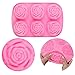 YGEOMET 3pcs Soap Mold, Silicone Flower DIY Mold Rose Handmade Chocolate Biscuit Cake Muffin, Pink