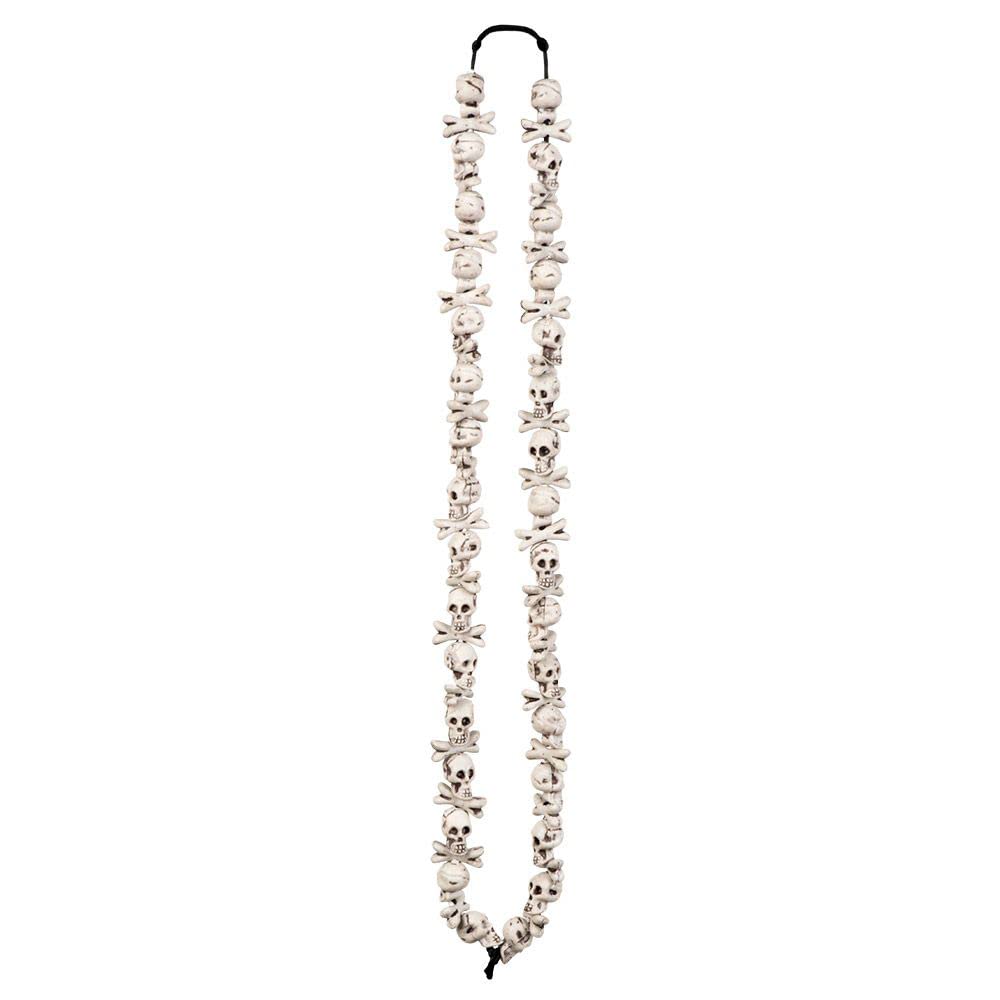 Boland Skull and Bones Necklace – One Size, White - Accessory for Pirate Costumes, Halloween or theme parties — image 1