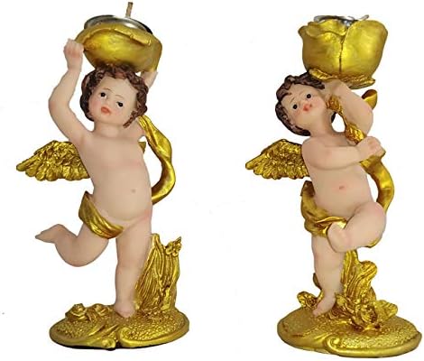 Vaticano Collezione Angel- 5.5 inch((Poly Resin White & Gold 19TS8063-5.5))