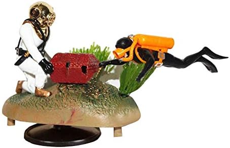 Drauli Ornament Undersea Innovative Aquarium Treasure Chest Diver Live Action Aerating Fish Tank Decoration