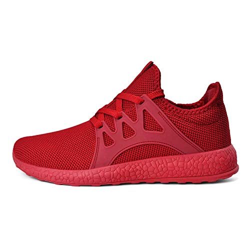 MARSVOVO Womens Fashion Sneakers Breathable Mesh Lightweight Tennis Walking Running Non-Slip Shoes Red Size 8.5