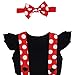 Polka Dots Minnie Costume Romper for Baby Girl Princess 1st Birthday Party,Dress Up w/Overall Suspender Skirt,Mouse Headband 12-18 Years