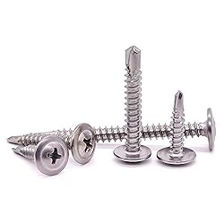 #8 x 1" (100 pcs) Stainless Wafer Head Self